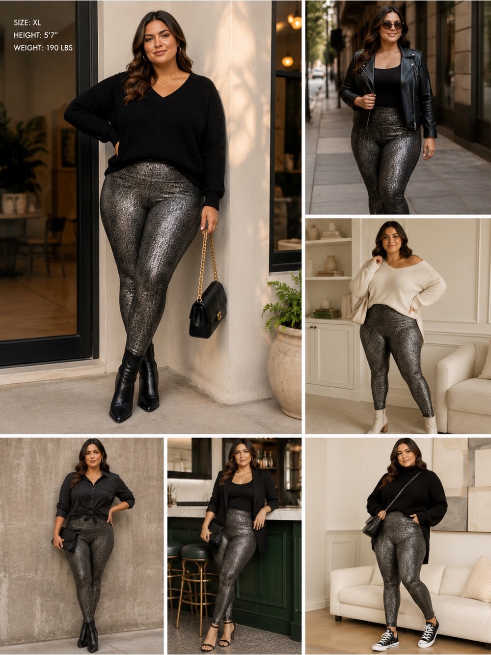 SPANX Metallic gold High-Rise Leggings - Picture 2 of 6